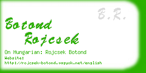 botond rojcsek business card